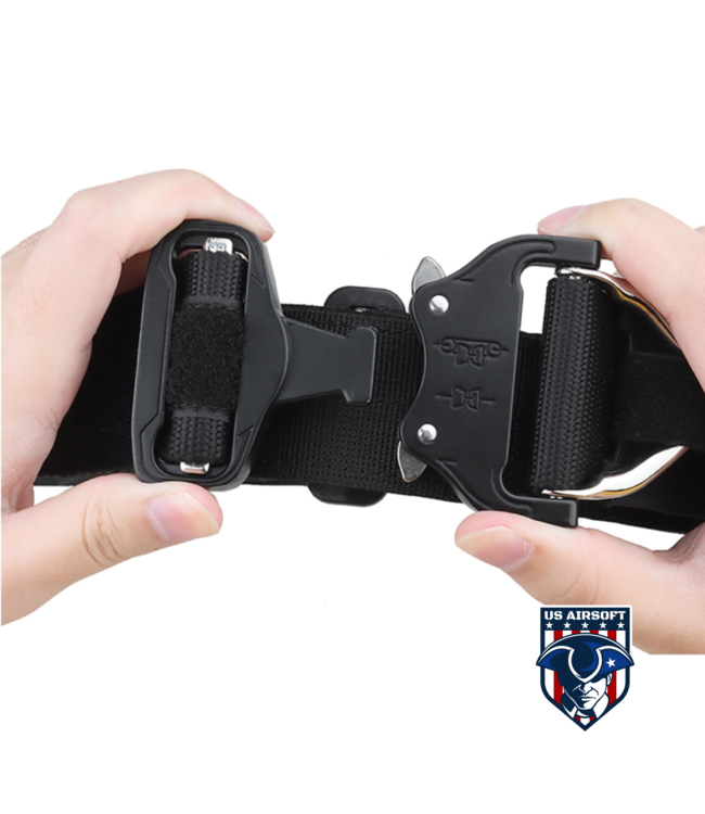 Lancer Tactical Special Combat Belt with Cobra Buckle (Color: Black)