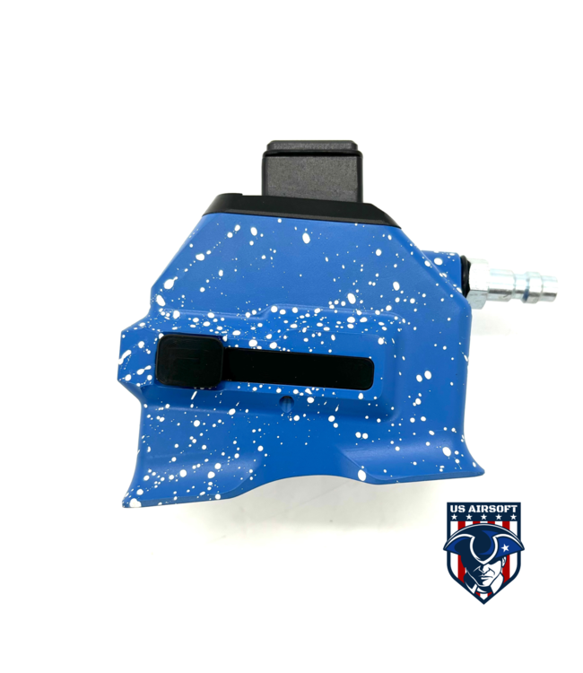 Monk Customs M-Adapter Aluminum Straight -Custom Splatter - Hi-Capa (Blue w/ white splatter)
