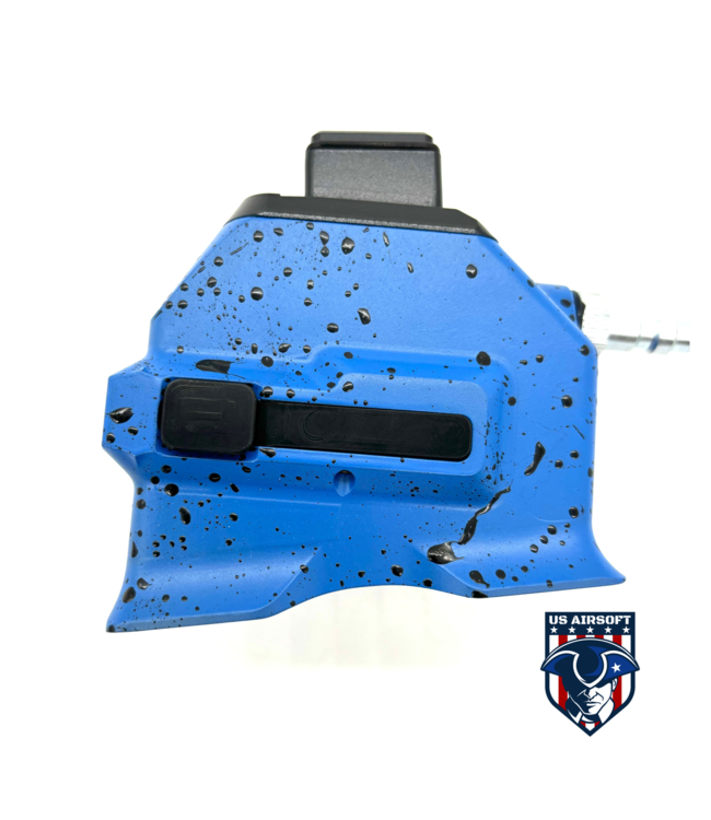 Monk Customs M-Adapter Aluminum Straight -Custom Splatter - Hi-Capa (Blue w/ Black Splatter)