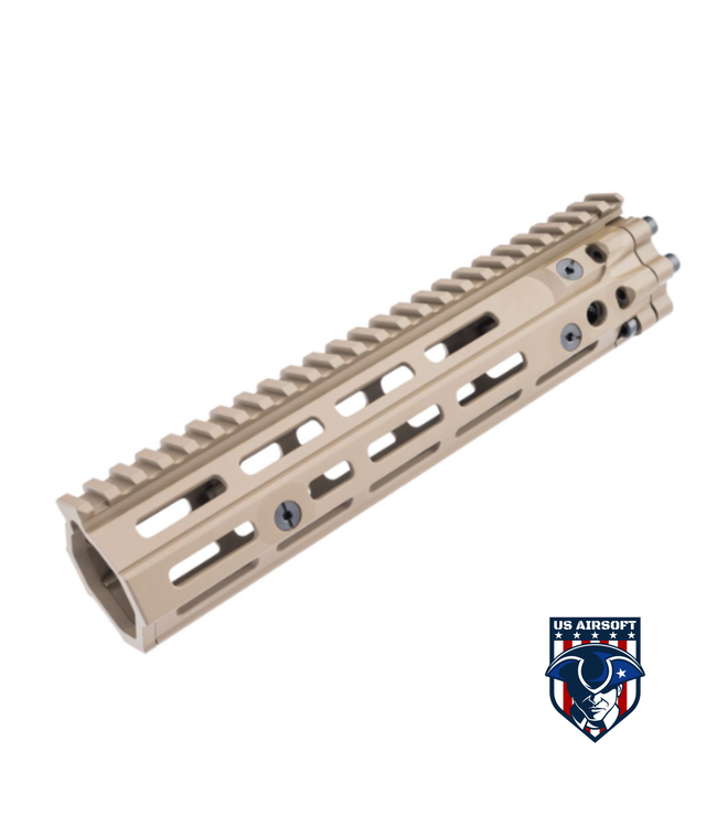 EMG Daniel Defense Licensed CNC Aluminum Free Float M-LOK RIS III Handguard for M4 Airsoft AEG Rifles by CYMA (Color: Dark Earth / 9.5")