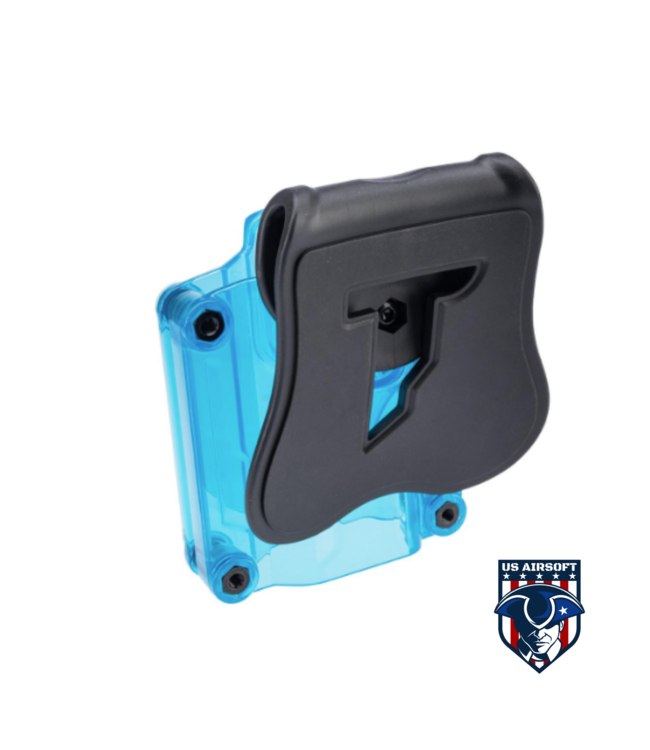 CYTAC Mega-Fit Gen 2 Hard Shell Active Retention Universal Pistol Holster (Color: Transparent Blue / Paddle)
