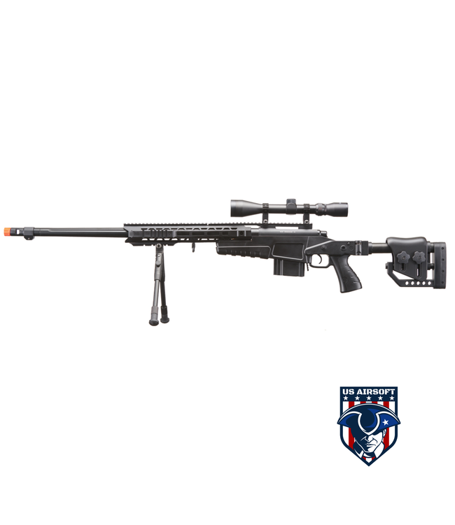 WellFire MB4419-2BAB Bolt Action Airsoft Sniper Rifle (Color: Black)