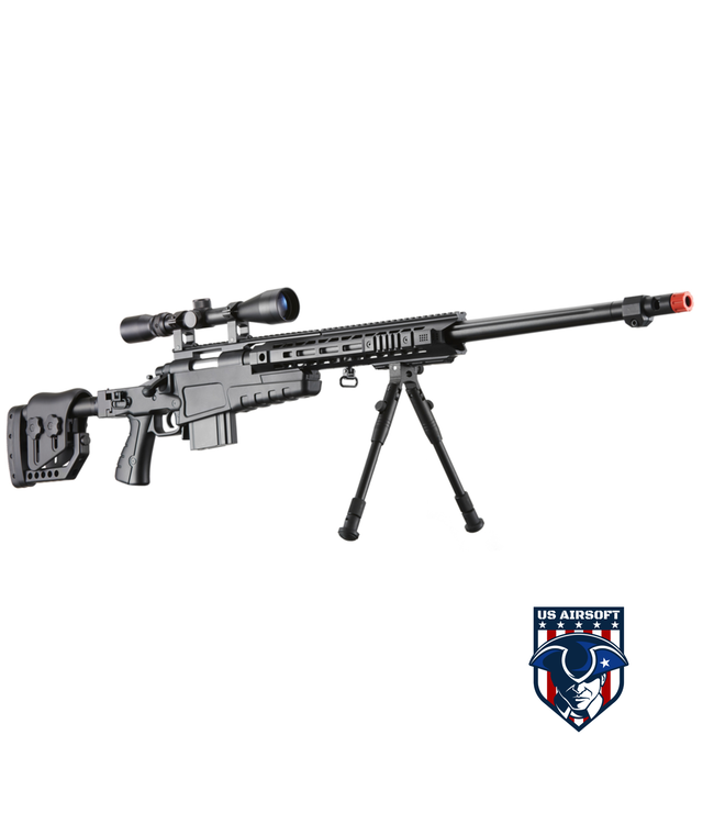 WellFire MB4419-2BAB Bolt Action Airsoft Sniper Rifle (Color: Black)