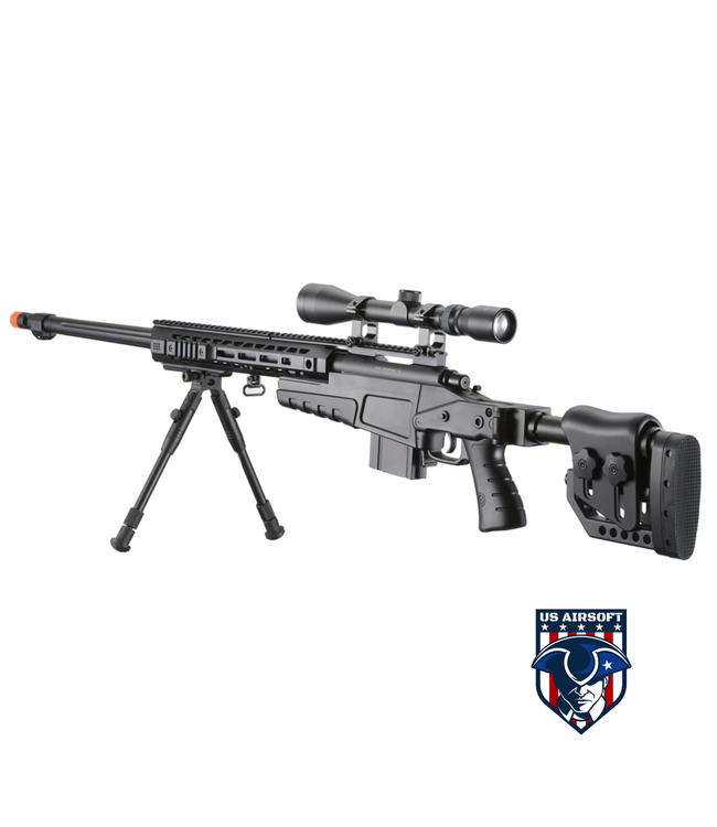 WellFire MB4419-2BAB Bolt Action Airsoft Sniper Rifle (Color: Black)
