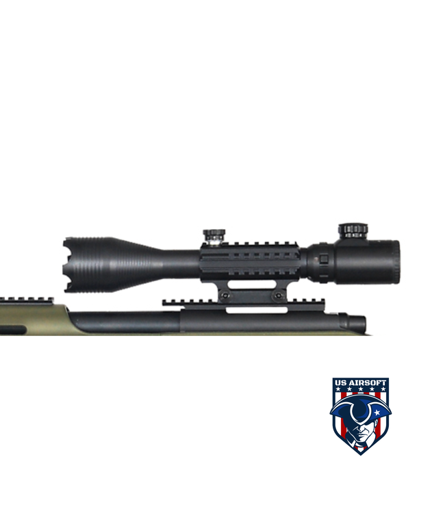 WELL MB4410GAB2 BOLT ACTION RIFLE w/ILLUMINATED SCOPE & BIPOD (COLOR: OD GREEN