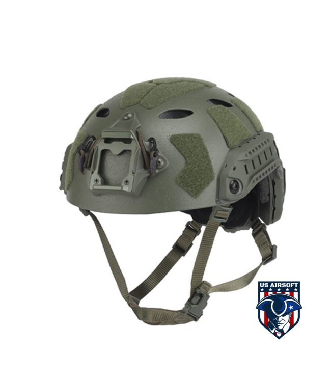 WoSport Tactical High Cut Airsoft Helmet Sandblasted Version - (OD Green)