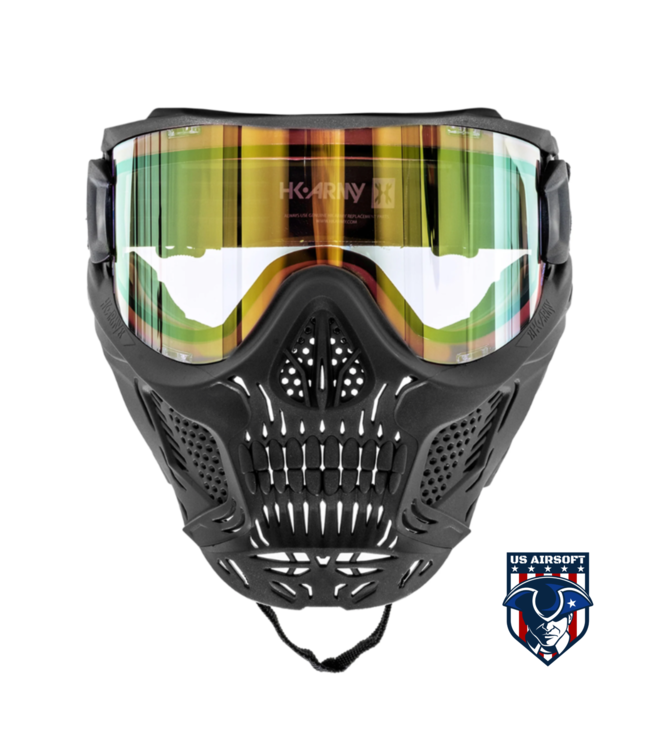 HK Army HSTL SKULL GOGGLE "RAIDER" - BLACK W/ GOLD LENS
