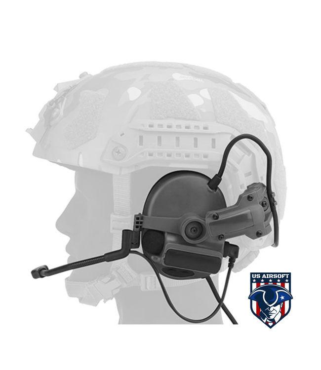 WoSport Airsoft C5 Tactical Communication Headset w/ Noise Reduction For Helmets - (Black)