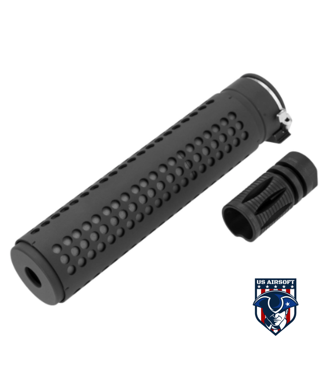 QD Mock Silencer for 14mm Negative Airsoft AEG Rifles (Color: Black)