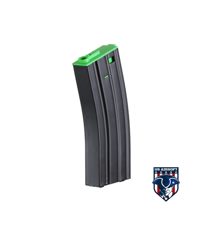 Lancer Tactical Metal Gen 2 120 Round Mid Capacity Airsoft Magazine for M4/M16 (Color: Black & Green)