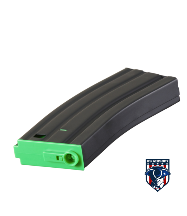 Lancer Tactical Metal Gen 2 120 Round Mid Capacity Airsoft Magazine for M4/M16 (Color: Black & Green)