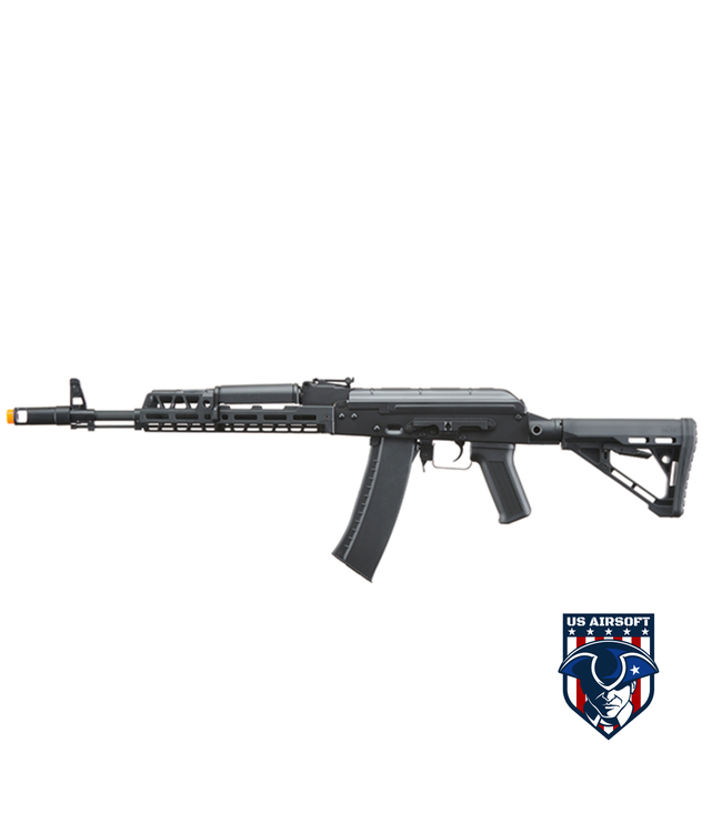 lancer tactcial Lancer Tactical AK74 Full Metal Rifle w/ 10.5 inch CNC M-LOK Handguard and Delta Stock (Color: Black)