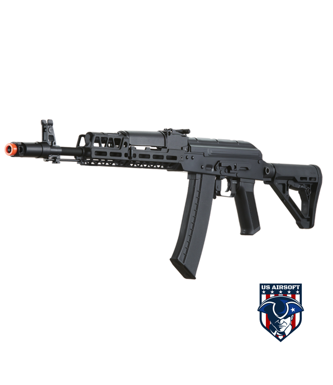 Lancer Tactical AK74 Full Metal Rifle w/ 10.5 inch CNC M-LOK Handguard and Delta Stock (Color: Black)