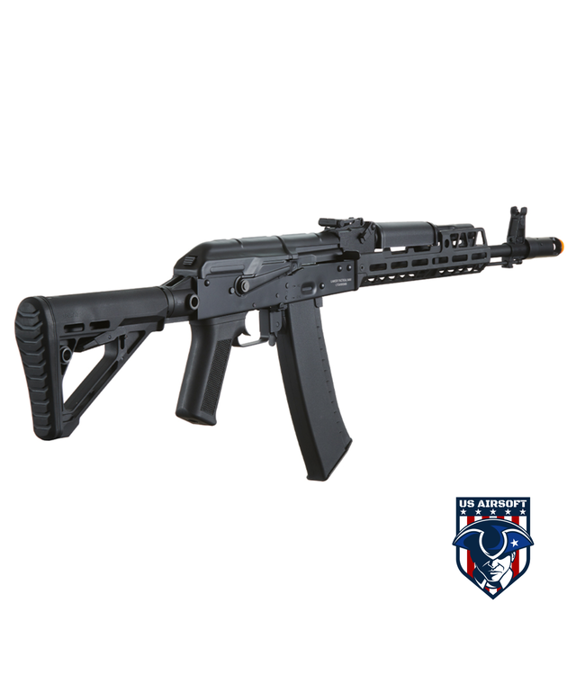 Lancer Tactical AK74 Full Metal Rifle w/ 10.5 inch CNC M-LOK Handguard and Delta Stock (Color: Black)