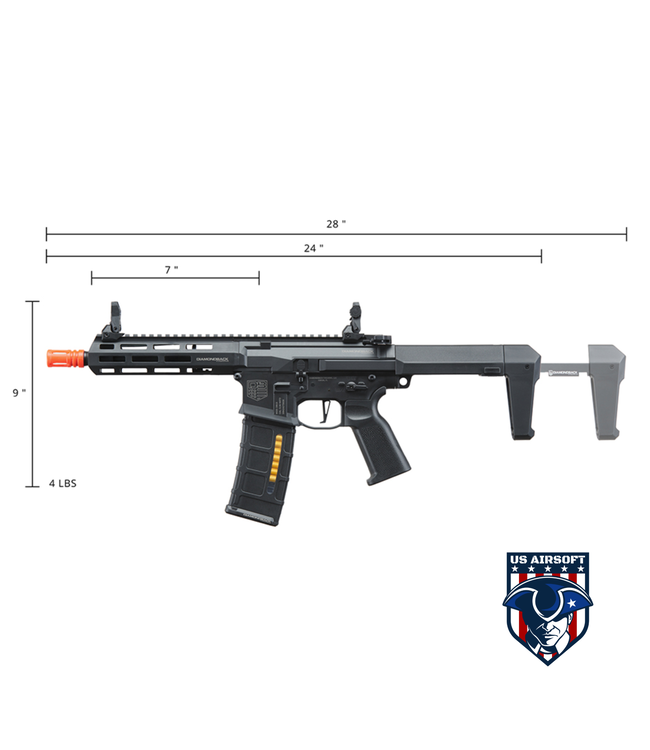 Bo Manufacturer Diamondback Licensed DB15 AP306 7" Airsoft AEG Rifle