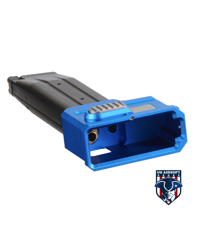 Lancer Tactical HPA AEG M4 Magazine Adaptor For TM HICAPA Airsoft Pistols - (Blue)