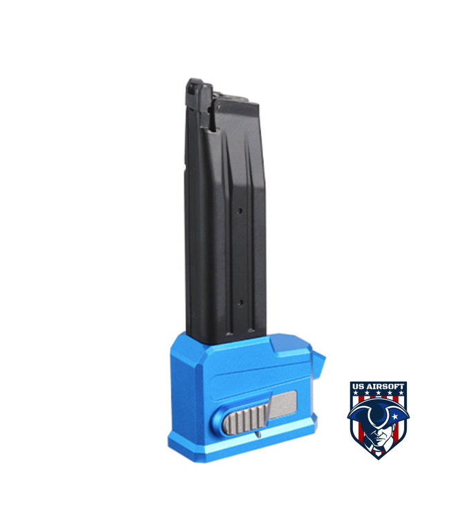 Lancer Tactical HPA AEG M4 Magazine Adaptor For TM HICAPA Airsoft Pistols - (Blue)