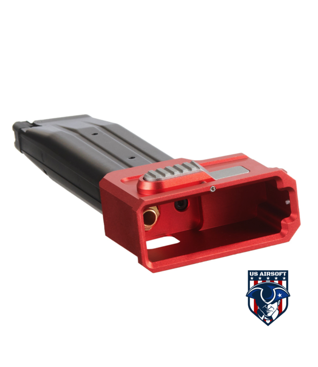 Lancer Tactical HPA AEG M4 Magazine Adaptor For TM HICAPA Airsoft Pistols - (Red)