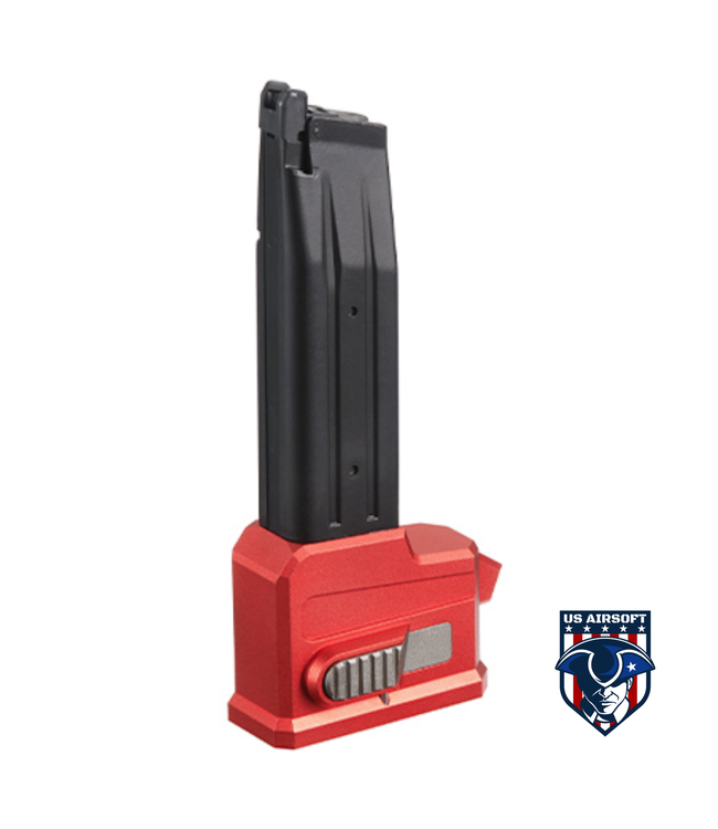 Lancer Tactical HPA AEG M4 Magazine Adaptor For TM HICAPA Airsoft Pistols - (Red)