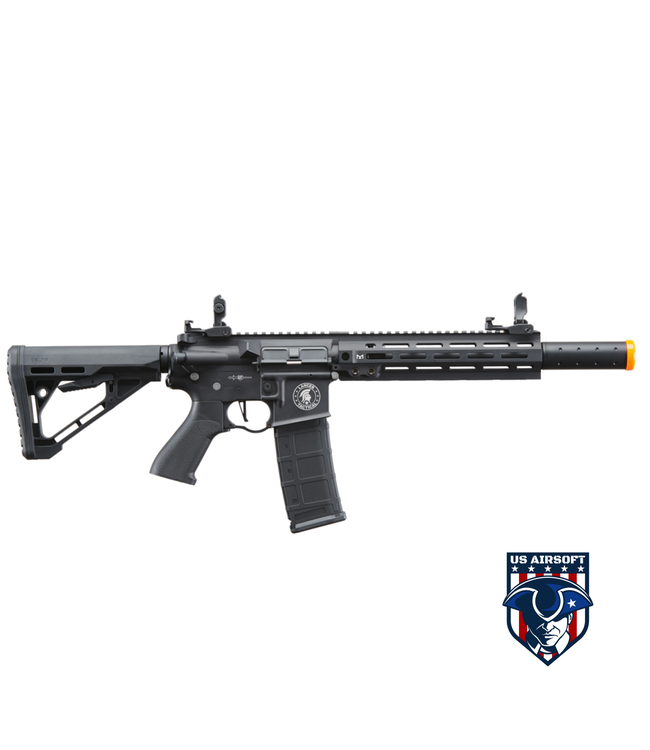 Lancer Tactical Blazer 10" M-LOK Proline Series M4 Airsoft Rifle with Delta Stock & Mock Suppressor (Color: Black)