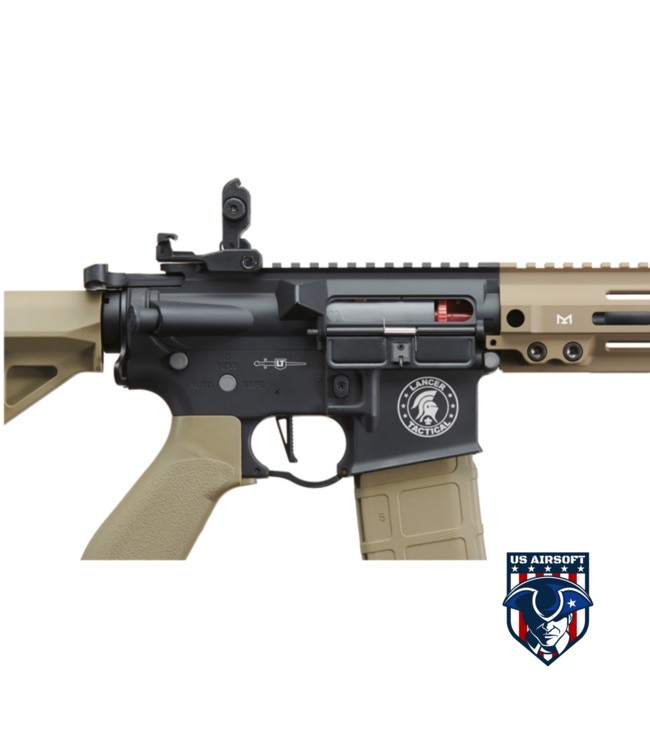 Lancer Tactical Blazer 10" M-LOK Proline Series M4 Airsoft Rifle with Delta Stock & Mock Suppressor (Color: Two Tone)