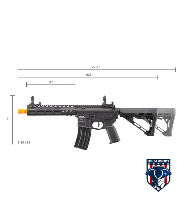 Lancer Tactical Archon 9" M-LOK Proline Series M4 Airsoft Rifle w/ Delta Stock (Color: Black)