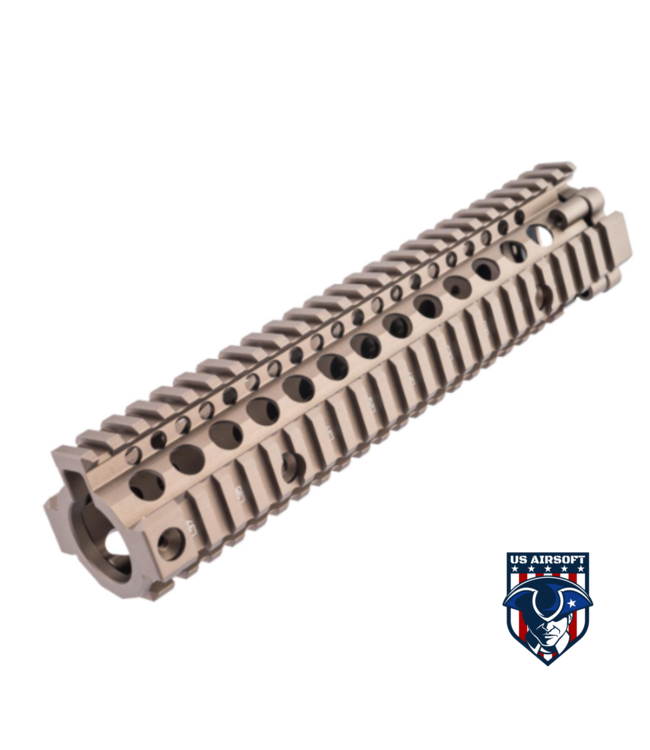 EMG Licensed Daniel Defense M4 MK18 RIS II Airsoft CNC Aluminum Handguard by ICS (Color: Dark Earth / 9.55")