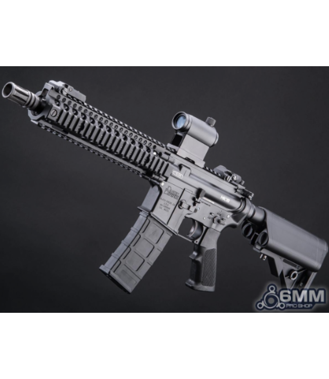 6mmProShop Daniel Defense Licensed MK18 Gas Blowback Airsoft Rifle by Golden Eagle (Color: Black)