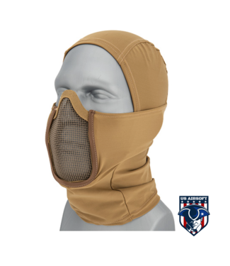 lancer tactcial Lancer Tactical Shadow Warrior Hood Mesh Balaclava Face Mask (Color: Tan)