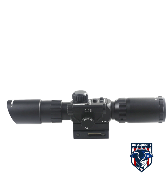 Lancer Tactical 3.5-10x40IR Short Red Dot Scope Equipped With Red Laser Mechanism Fits 11mm/20mm Rails - (Black)