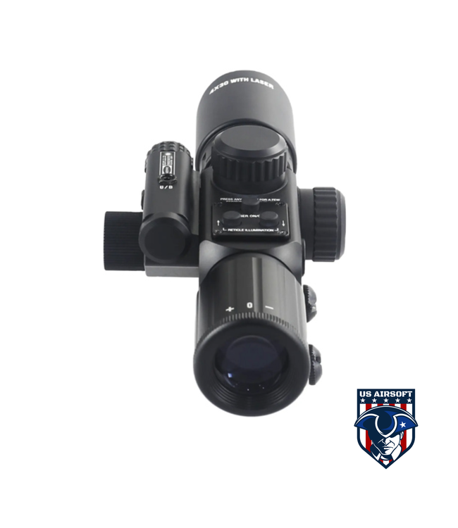 Lancer Tactical 3.5-10x40IR Short Red Dot Scope Equipped With Red Laser Mechanism Fits 11mm/20mm Rails - (Black)