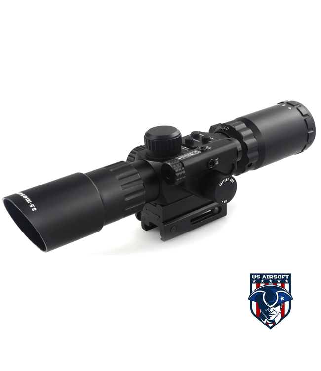 lancer tactcial Lancer Tactical 3.5-10x40IR Short Red Dot Scope Equipped With Red Laser Mechanism Fits 11mm/20mm Rails - (Black)