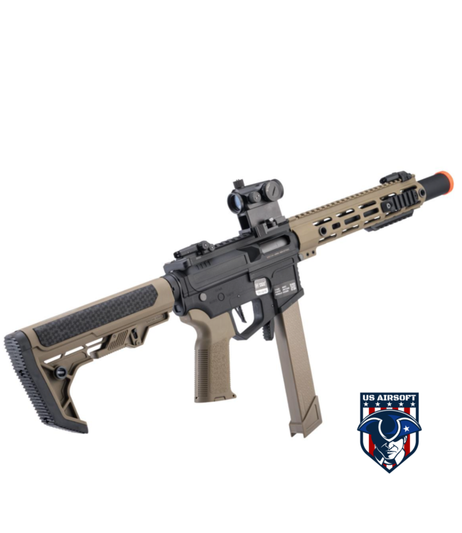 Specna Arms X-Series FLEX ETU Airsoft AEG Pistol Caliber Carbine w/ HAL MOSFET (Color: Black & Tan)