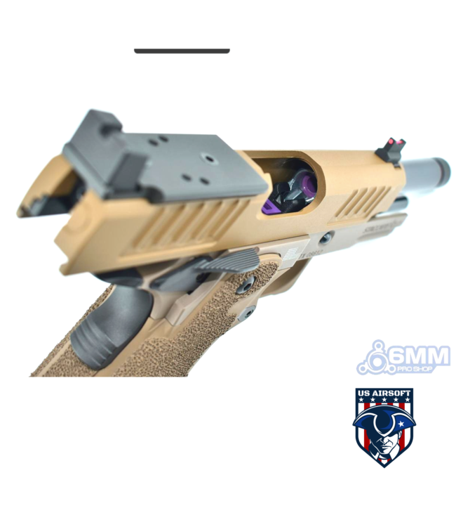 6mmProShop Staccato Licensed C2 Compact 2011 Gas Blowback T8 Airsoft Pistol (Color: Flat Dark Earth / Green Gas / Gun Only)