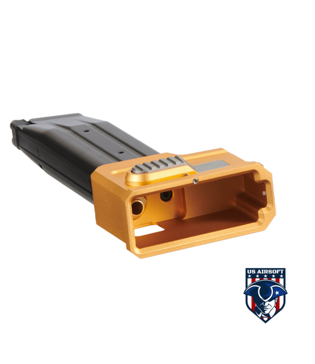 Lancer Tactical HPA AEG M4 Magazine Adaptor For TM HICAPA Airsoft Pistols - (Gold)