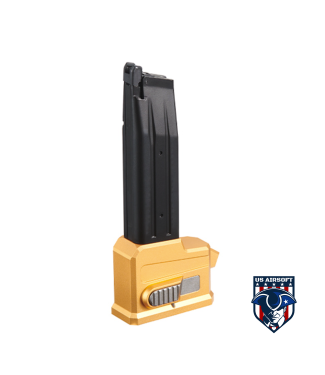 Lancer Tactical HPA AEG M4 Magazine Adaptor For TM HICAPA Airsoft Pistols - (Gold)