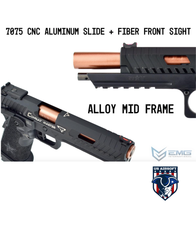 EMG STACCATO / TTI Licensed JW3 2011 Combat Master Airsoft Training Pistol (Model: Green Gas)