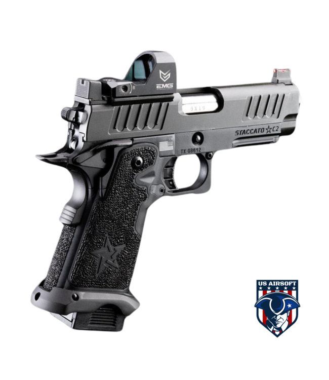 6mmProShop Staccato Licensed C2 Compact 2011 Gas Blowback T8 Airsoft Pistol (Color: Black / Green Gas / Gun Only)