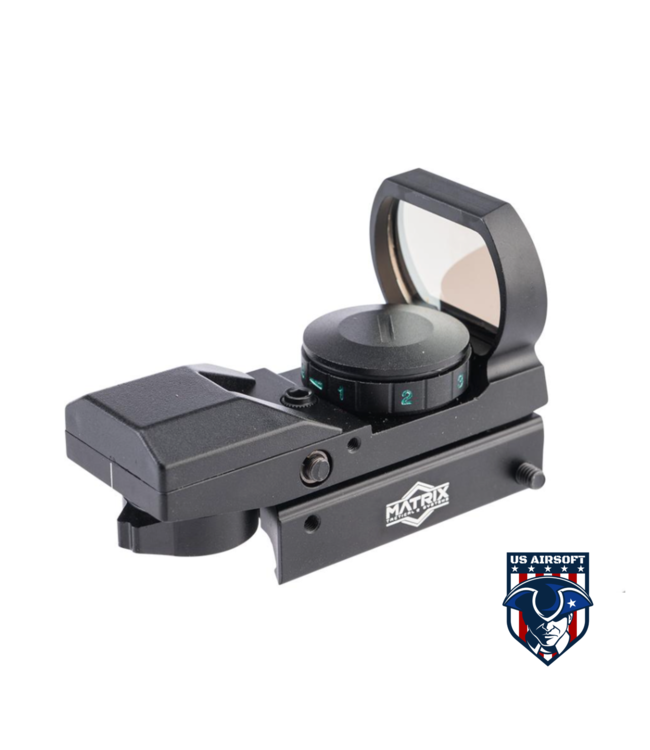 Matrix Quad Reticle Tactical Red/Green Dot Tactical Reflex Sight (Color: Black)