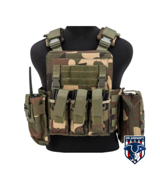 Matrix Matrix Adaptive Plate Carrier Vest w/ Cummerbund & Pouches (Color: Woodland)