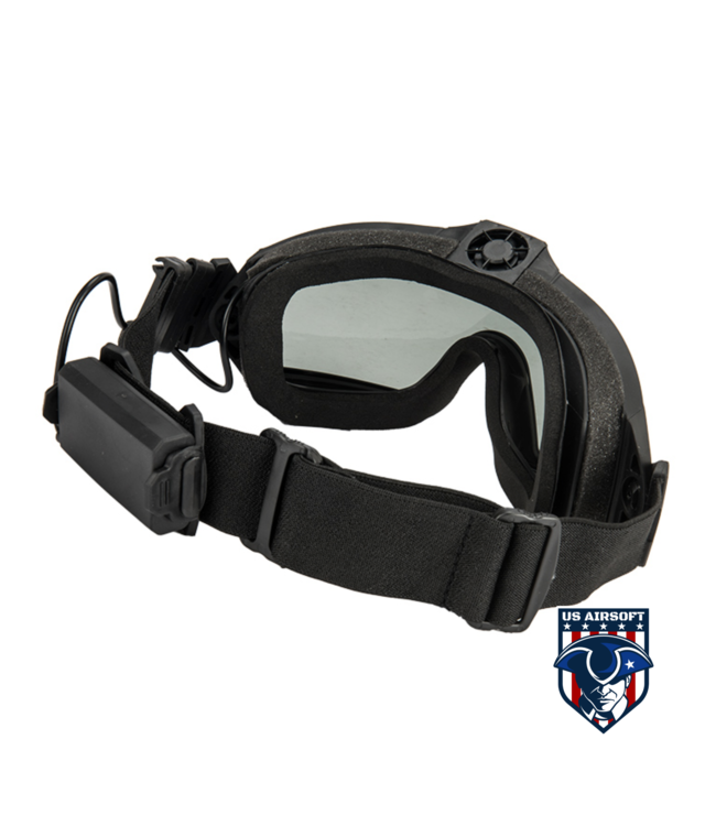Full Seal Airsoft Goggles w/ Built-In Fan [Clear Lens] (BLACK)