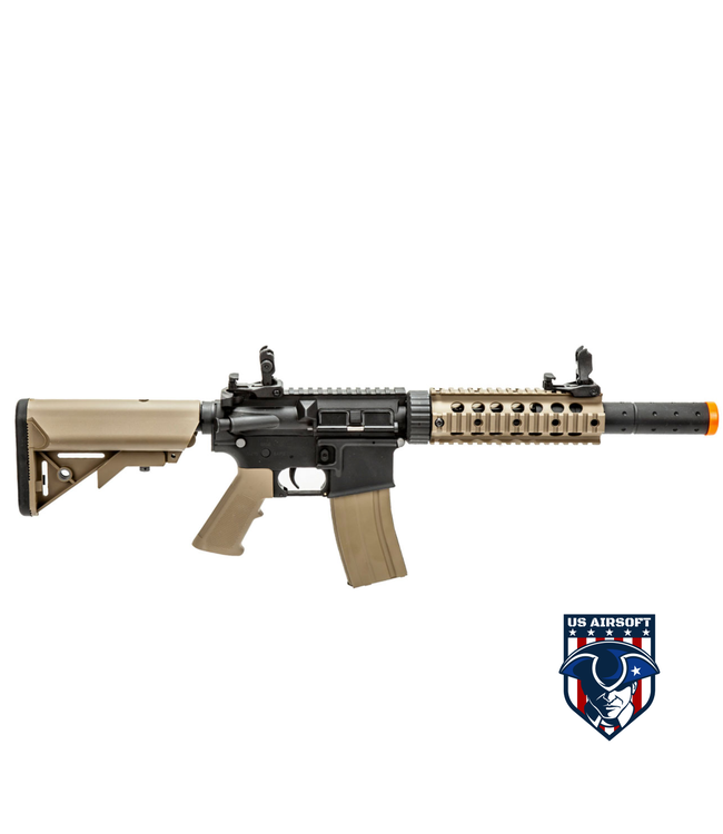 Lancer Tactical Gen 2 7" Nylon Polymer M4 Airsoft AEG with Mock Suppressor (Color: Black / Tan