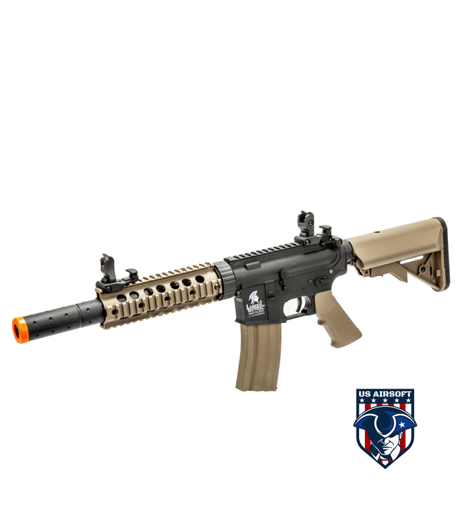 Lancer Tactical Gen 2 7" Nylon Polymer M4 Airsoft AEG with Mock Suppressor (Color: Black / Tan