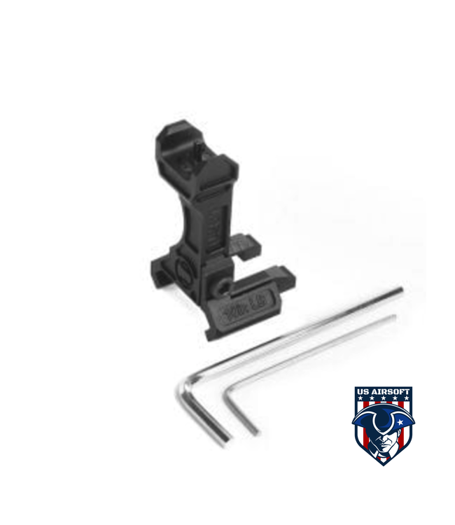 Arne Tactical LEAF CNC Rail Mount Flip Back Up Sight for PEQ15 (Black)