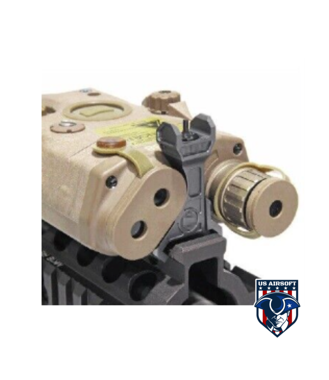 Arne Tactical LEAF CNC Rail Mount Flip Back Up Sight for PEQ15 (Black)