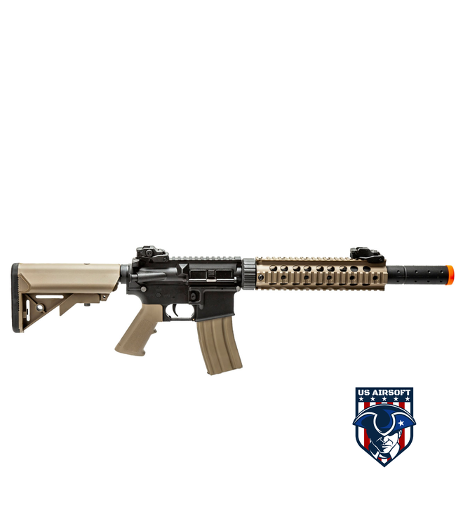 Lancer Tactical Gen 2 10" Nylon Polymer M4 Airsoft AEG with Mock Suppressor (Color: Two-Tone)