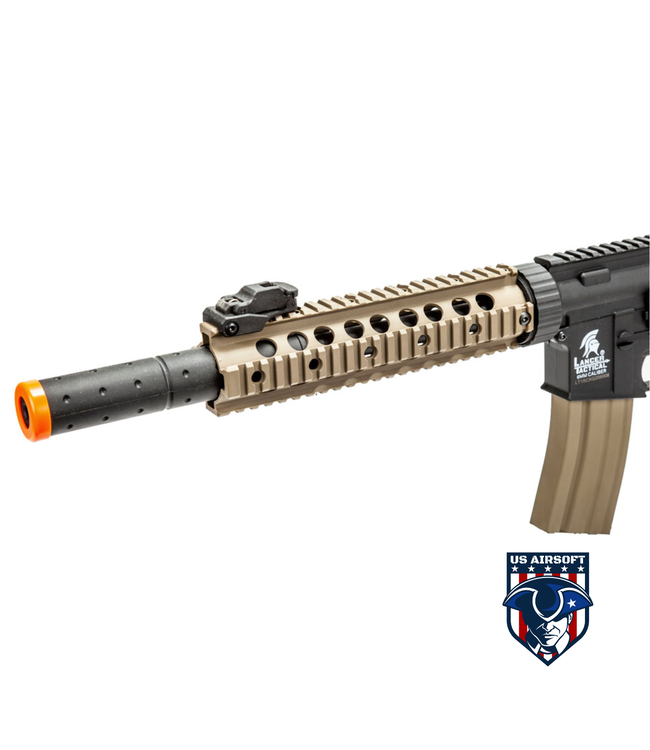 Lancer Tactical Gen 2 10" Nylon Polymer M4 Airsoft AEG with Mock Suppressor (Color: Two-Tone)