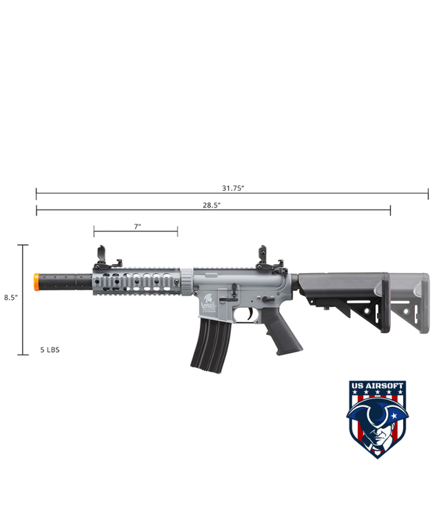 Lancer Tactical Gen 2 M4 SD Carbine Airsoft AEG Rifle (Color: Gray)