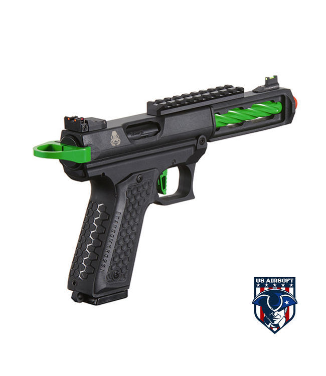 Lancer Tactical x Tandemkross CTHULHU Gas Blow Back Pistol - (Black/Green)