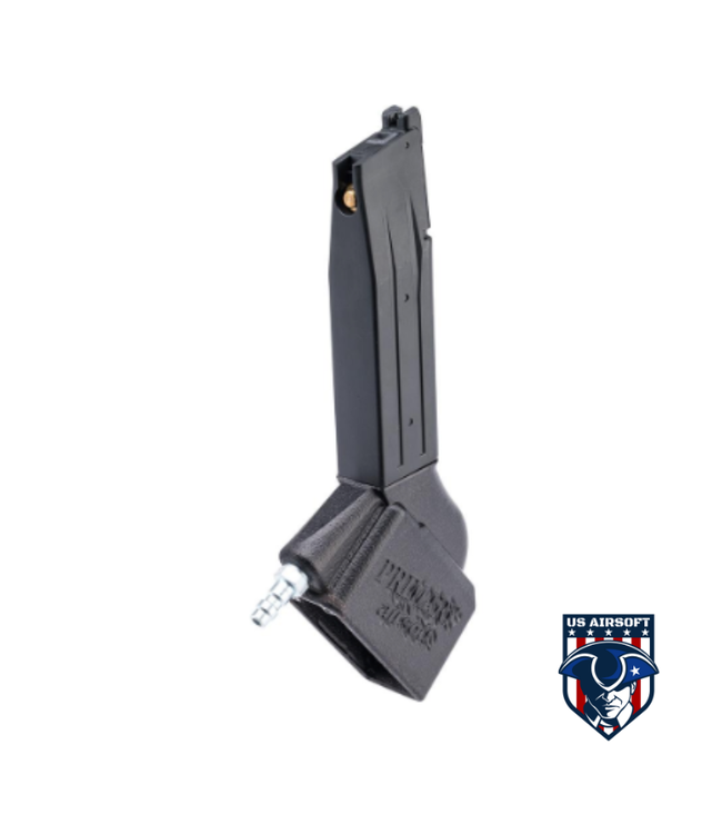 Primary Airsoft HPA to M4 Magazine Adapter for Gas Blowback Airsoft Pistols w/ Magazine (Model: Hi-Capa / Angled)